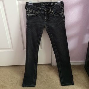 Sz 26 Miss Me Black Skinny Jeans