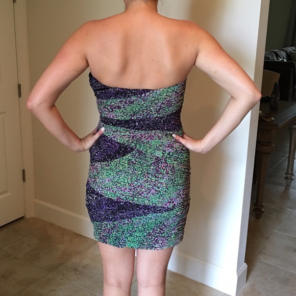 BCBG sweetheart Cut Dress in Multi Color Print - Picture 2 of 3