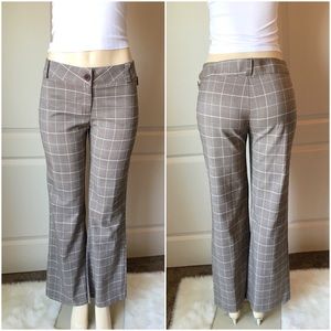 Women's Tan Plus Size Plaid Dress Pants