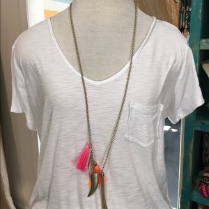 Neon tassel necklace