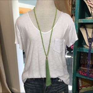 Extra long tassel necklace