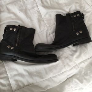 Nine West Black Grunge Booties