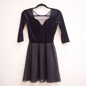 H&M Velvet Mesh Skater Dress
