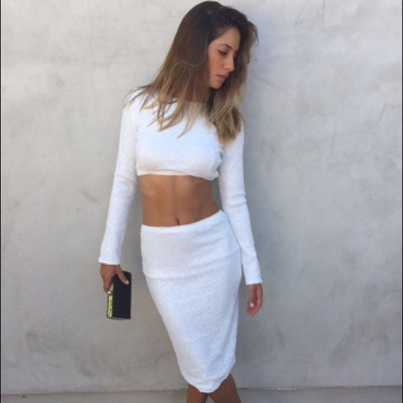 Sequin crop top set