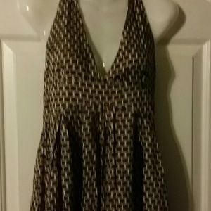 Mid riff brown & cream dress