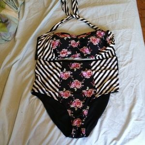High wasted plus size swim suit