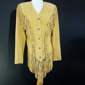 SUEDE FRINGE JACKET SMALL