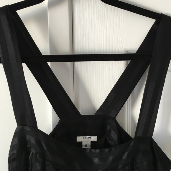 Foley Black Prink Sheer Overlay Slip Dress Small - Picture 3 of 4