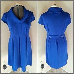 Cobalt Cowl Neck Dress