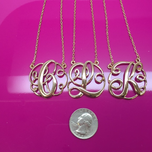ZokyDoky Jewelry - New! Large Monogram Script Initial Necklaces, NWT