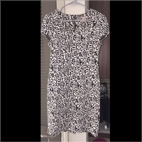 Floral black and white dress