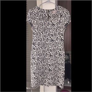 Floral black and white dress