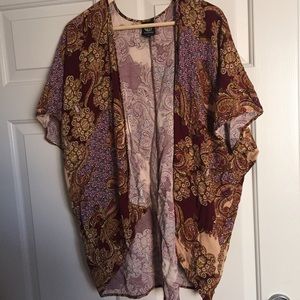 Bobeau Paisley Patterned Kimono