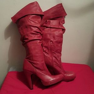 Jessica Simpson Red Leather Boots