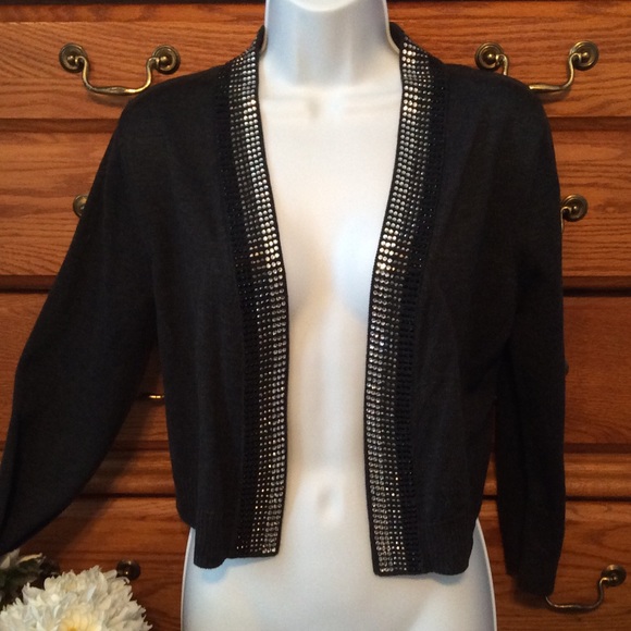 Calvin Klein Sweaters - Calvin Klein Charcoal Gray Sweater With Bling