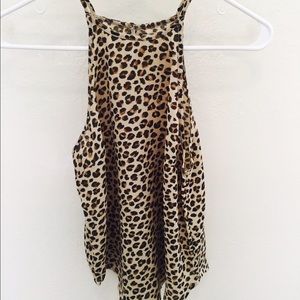 Cheetah high neck tank top