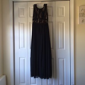 Floor length black formal dress