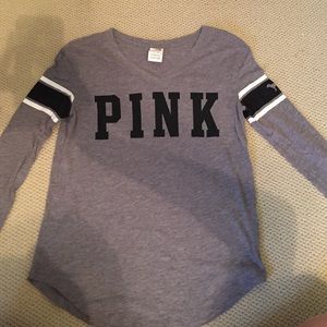PINK Long Sleeve Grey Tshirt