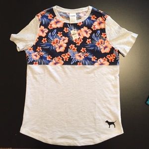Victoria's Secret Pink Floral Print T Shirt