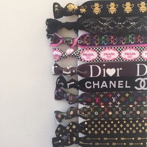 Set of 10 Fashion fold over elastic hair ties