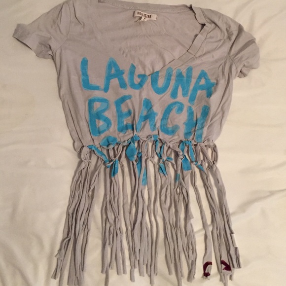 Size M. Homemade fringe hollister shirt.