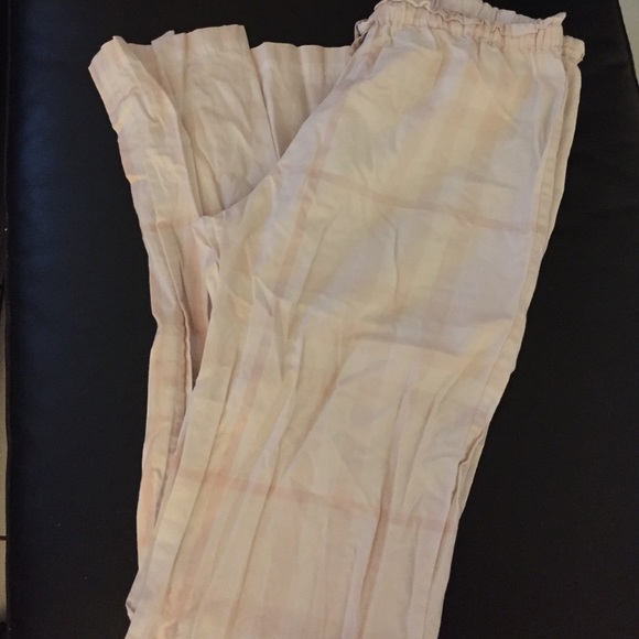 Burberry pink plaid pajama pant