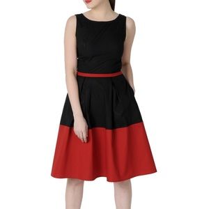 SALE🍀eShakti Retro Style Colorblock Dress
