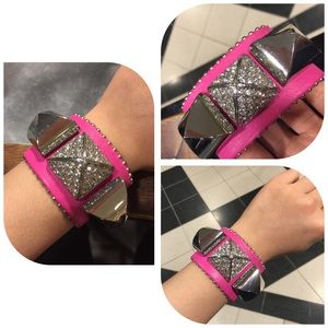 Juicy Couture Pink Leather Studs Bangle