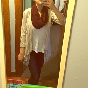 Open Front Cream Anthropologie 3/4 sleeve Cardigan