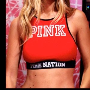 Pink sports bra