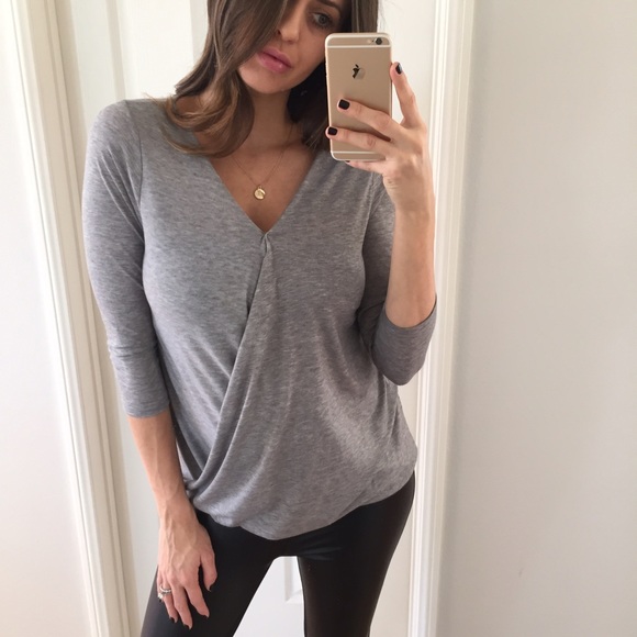 Sold • Grey Wrap Top - Picture 3 of 4