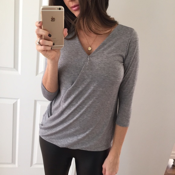 Sold • Grey Wrap Top - Picture 4 of 4