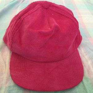 Pink corduroy snap back hat