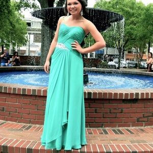 Mint green prom dress