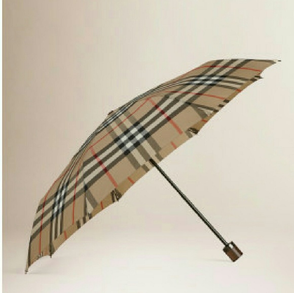 Burberry Camel Check Folding Umbrella