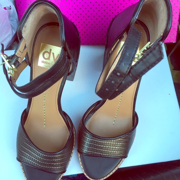 Black with a hint of Gold Dolce Vita Sandals