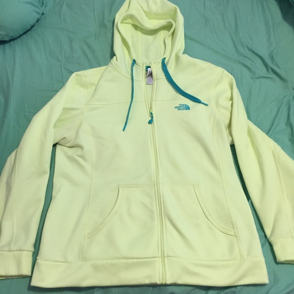 Neon North Face Zip Up Hoodie