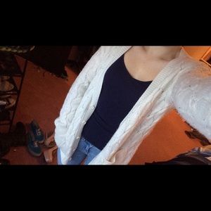 Cream cable knit cardigan