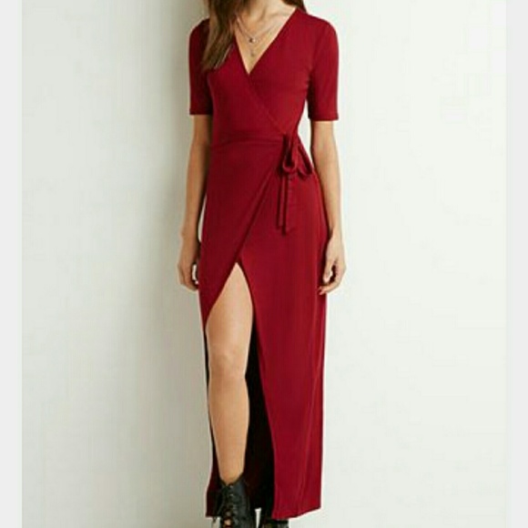 New long Len Hunter Green Wrap Dress