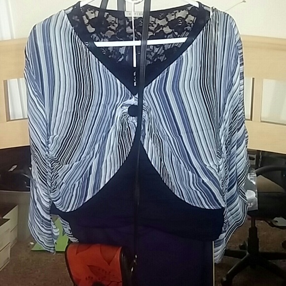 Rampage sheer striped top