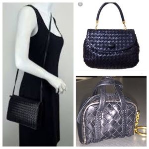 Bottega Veneta small black leather key/coin purse