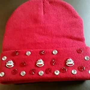 Red stocking cap custom trim