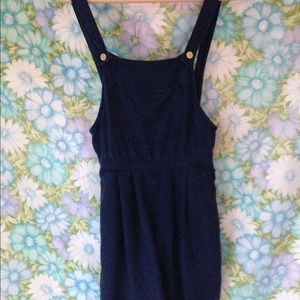 MOTO topshop navy blue overall shorts