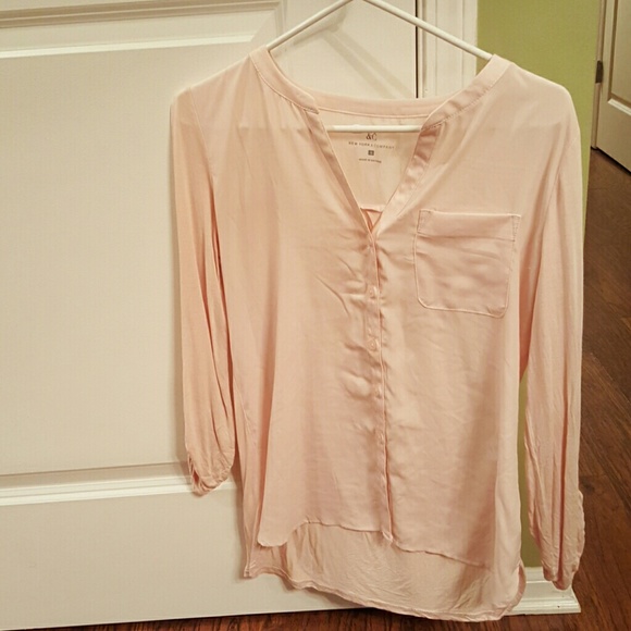 Pink v neck dressy blouse