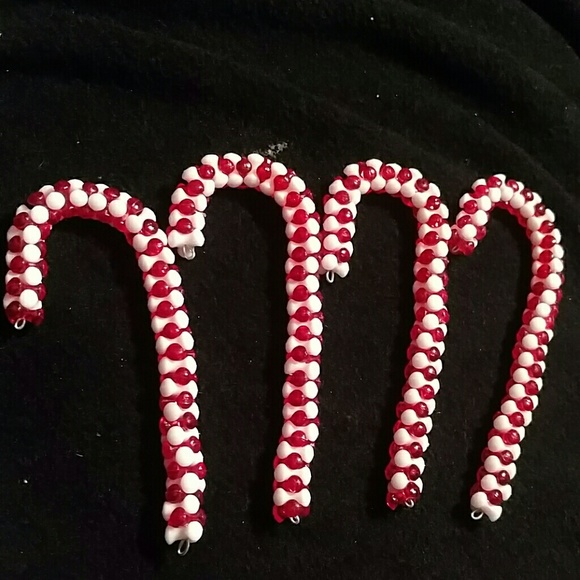 4 Handmade candy cane ornaments - Picture 1 of 3