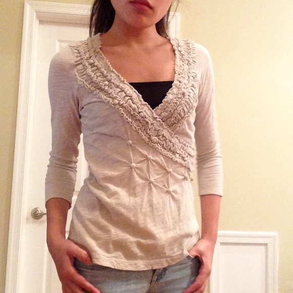 Anthropologie Beige Top