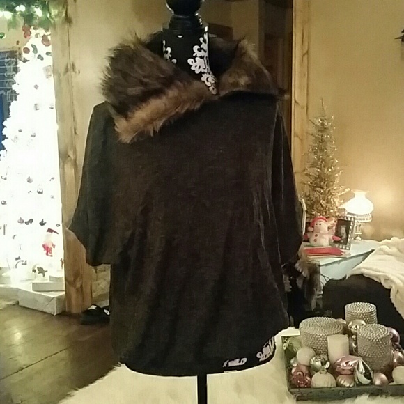 Rosegal faux fur collared sweater