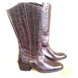 Tony Lama Brown Square-toe Boots