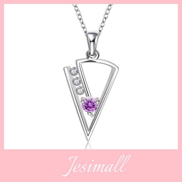 Sterling Silver Plated Cubic Zirconia Necklace