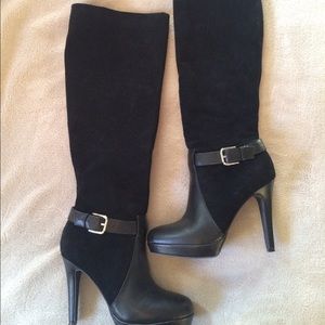 SALE! Like new black suede high heel boot